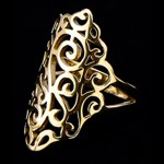 Stainless Steel Gold plated Filigree Ring Stainless Steel Gold plated Filigree Ring